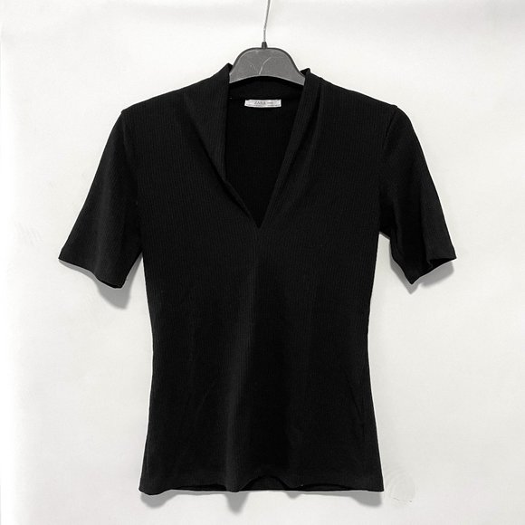 Zara Black Short Sleeved Top - Small - Picture 1 of 3